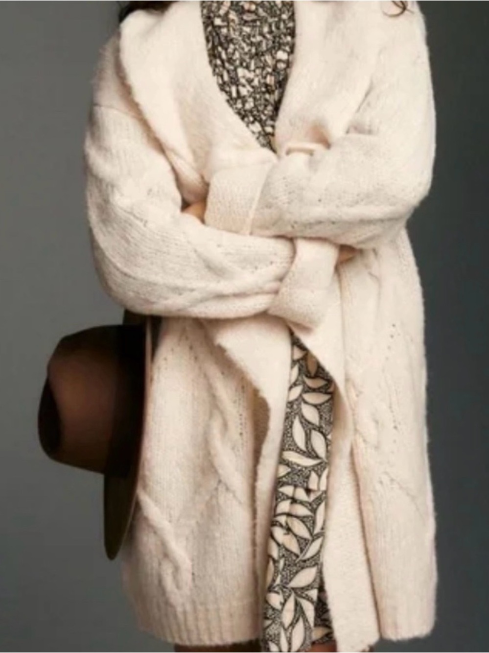 Cozy Cream by Anthropologie Open-Front Cable Knit Women's Cardigan